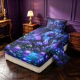 thumbnail image 2 of Manfei Gothic Dark Dragon Animals Twin Sheets,Vintage Trees Water Lily Bedding,3 Pieces,1 Flat Sheet,1 Fitted Sheet and 1 Pillowcase, 2 of 6