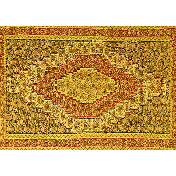Ahgly Company Indoor Rectangle Persian Yellow Traditional Area Rugs, 8' x 10'
