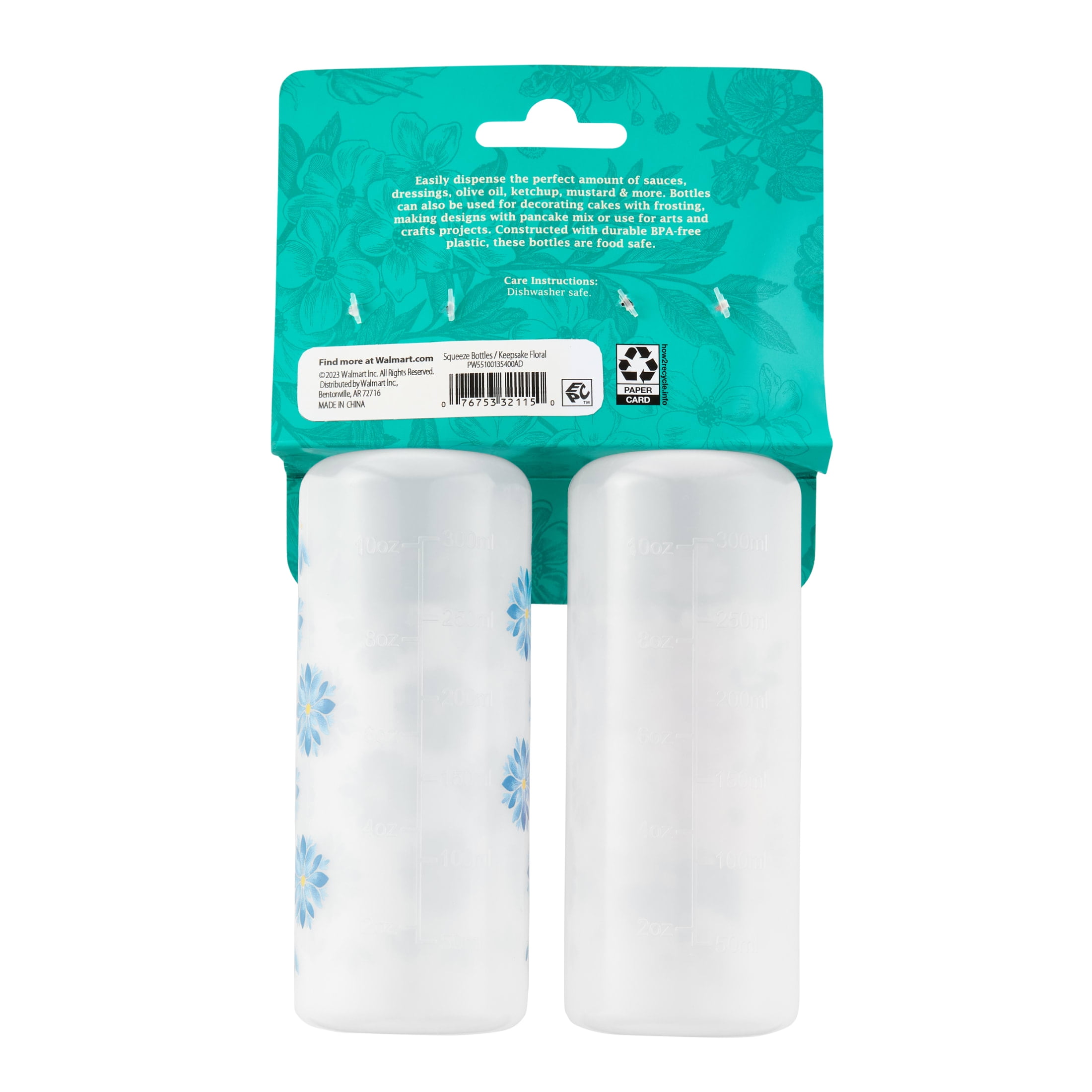 (3 pack) The Pioneer Woman 12 oz Plastic Squeezable Condiment Dispensers, 2 Pack