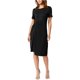 thumbnail image 1 of Rachel Roy Vestido a media pierna asimétrico con parte delantera drapeada para mujer, negro, mediano, 1 of 2