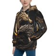 thumbnail image 2 of Goofa Vintage Metal Dragon Pattern Hooded Sweatshirt for Youth Trendy youth sweatshirt Casual Hoodie for Boys and Girls-Medium, 2 of 6
