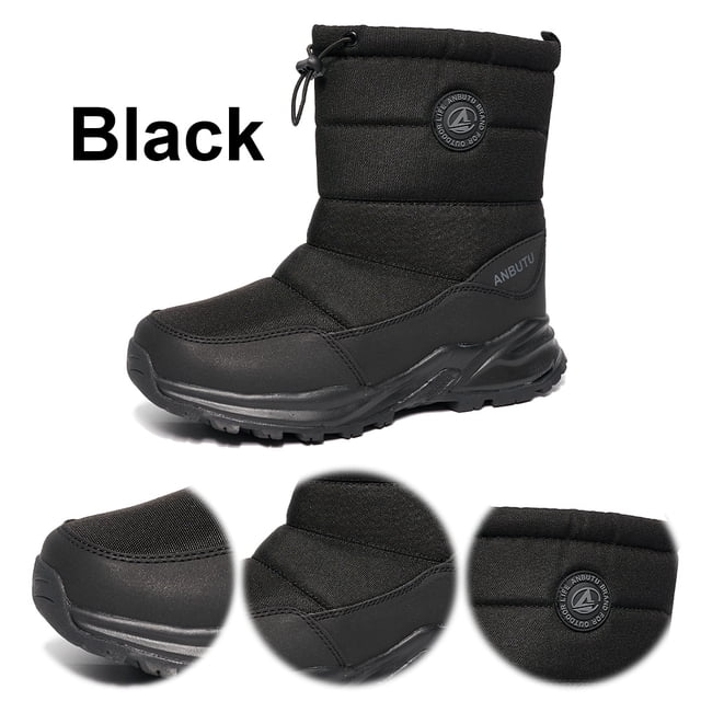 Zapatos Al Aire Libre Botas Invierno Nieve Mujer Hombre Cálido Forro Piel para Senderismo
