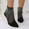 thumbnail image 2 of HBFAGFB Chaussures d'Automne pour Femmes Mode Bout Pointu avec Strass Talon Haut Bottines Noires Taille 40, 2 of 9