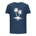 thumbnail image 4 of Dagegui Mens Hawaiian Short Sleeve T-Shirts Casual Palm Tree Graphic T Shirts Big and Tall Summer Tees Loose Breathable Beach Shirt Navy 2XL, 4 of 4
