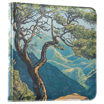 FORMRS 3 Ring Photo Album 4"x6" Self Adhesive Large Capacity PU Leather Cover, Yellow Tree