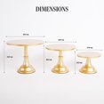 thumbnail image 2 of Juego de 3 soportes para tartas, soporte dorado para tartas, diámetro de disco de 8", 10" y 12", juego perfecto para exhibir postres, soportes para cupcakes y tartas para fiestas, bodas, cumpleaños,, 2 of 5