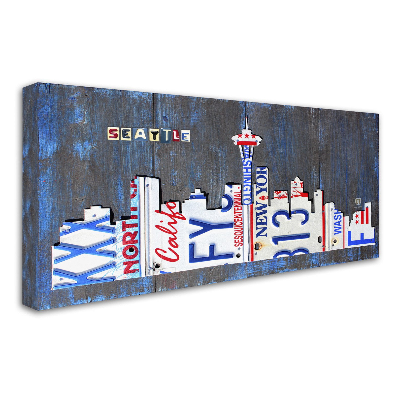 Seattle Skyline License Plate' Canvas Art by Design Turnpike