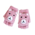 thumbnail image 3 of Children Winter Warm Casual Knit Cute Pattern Mittens Plus Velvet Flip Fingerless Multifunction Glove, 3 of 5