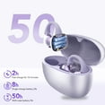 thumbnail image 2 of Open Ear Earbuds, Wireless Earbuds, Bluetooth Headphones with Mic, Adaptive Noise Cancelling Calls, Bluetooth 5.4, 50H Playtime, Light Weight, Clip On Earbuds for Workout/Running (Purple), 2 of 7