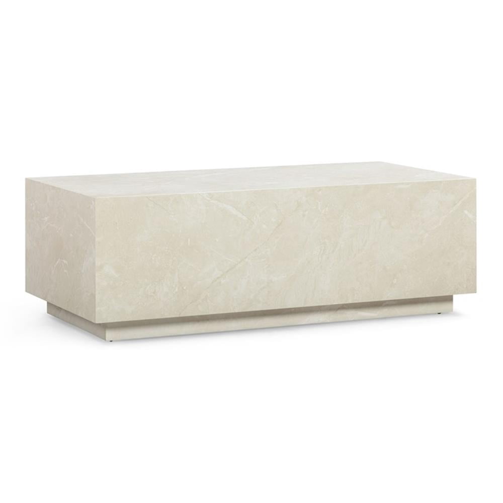 Pemberley Row Engineered Wood Cream Coffee Table Rectangular Smooth Surface 47.2"W x 24"D x 16.3"H Unassembled