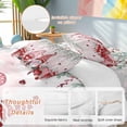 thumbnail image 4 of Valentine's Day Duvet Cover Set Twin Size, Gnome Couple Red Pink Love Heart Floral Leaf Gradient Pink 4 Piece Bedding Set with Zipper Closure & Corner Ties Soft Breathable Comforter Cover for Bedroom, 4 of 9
