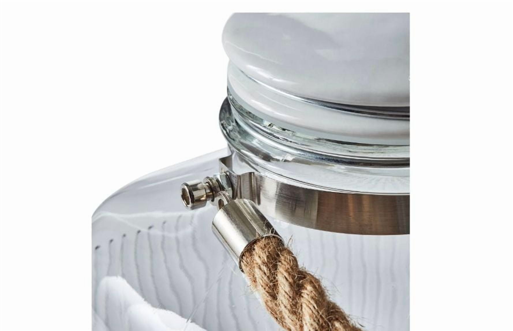 Distributeur de boissons en verre transparent à côtes, 2 gallons, 1 pièce Distributeur de boissons en verre