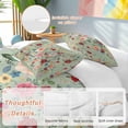 thumbnail image 2 of 3 Piece Sage Green Floral Duvet Cover Set Full Size, Microfiber Comforter/Quilt Cover with Corner Ties and 2 Pillowcases, Spring Flowers Leaves Farmhouse All Season Soft Bedding with Zipper Closure, 2 of 8