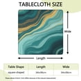 thumbnail image 2 of Teal Gold Marble Pattern Square Fitted Tablecloth with Elastic Edge,Square Table Cover,Washable Elastic Table Cover for Home Kitchen Party Decor 34"x34", 2 of 6