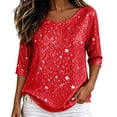 thumbnail image 2 of Bixock Women's Maternity Tops 3/4 Sleeve Pregnant Tops Crew Neck Maternity Blouse Soft Breathable Maternity Shirts Comfortable Maternity Clothings, 2 of 5