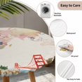 thumbnail image 6 of World Map Fitted Tablecloth with Elastic Edged, Round Table Cloth for Dining Table, Farmhouse Famous Building Tourism Bridge Waterproof Oil Proof Table Cover for Indoor Outdoor 36"-44", 6 of 8