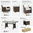 thumbnail image 3 of MEISSALIVVE 8 Pieces Patio Furniture Set with Dining Table, Outdoor Wicker Conversation Set with Swivel & Fixed Chairs, Wicker Armrest, 2 Ottomans, Beige, 3 of 11