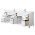thumbnail image 2 of Beckett 84" White Double Vanity & White Quartz Top (1-Hole) & Nickel Trim, 2 of 5