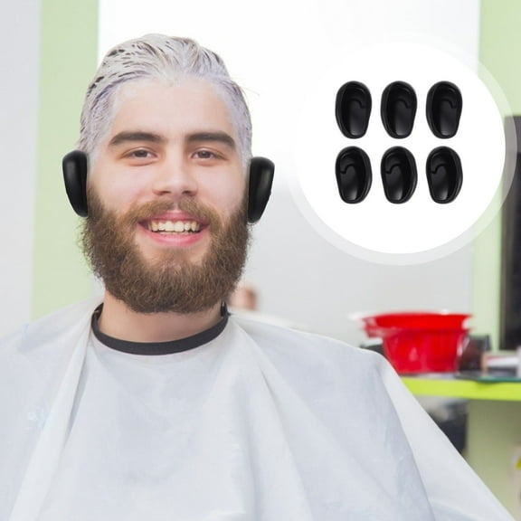 BESTOYARD 6Pcs Black Hair Coloring Ear Protectors Reusable Plastic Hair Dyeing Accessories