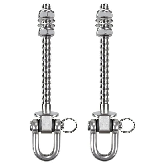 Set of 2 Heavy Duty Swing Hanger 1800LB Capacity, M10 x 9.3" Swing Bolts, Stainless Steel Swing Hooks for Wood and Steel Beam Yoga Hammock Chair Punching Bag Porch Swing Sets Seat