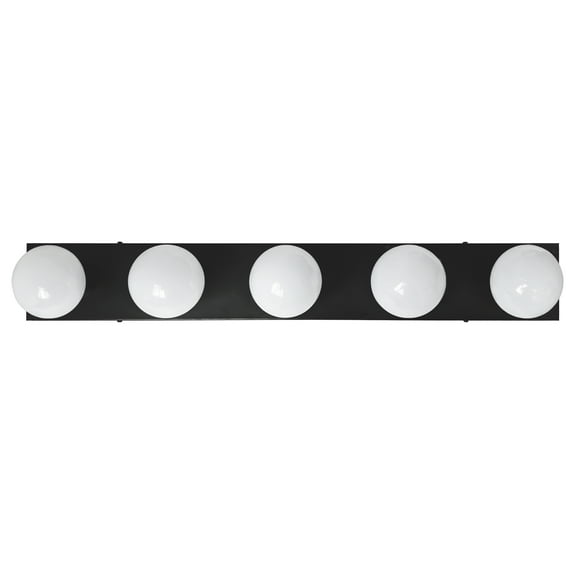 Design House Contemporary 5-Light Dimmable Matte Black Vanity Wall Strip Light
