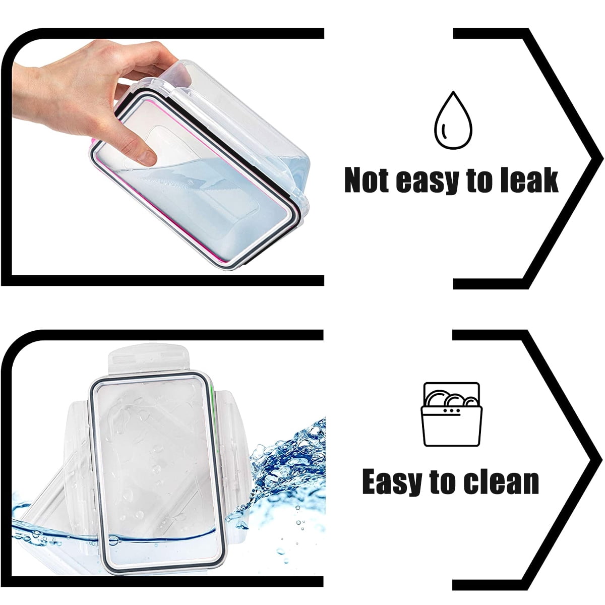 Food Storage Containers 20PCS (10 Containers + 10 Lids), Airtight Plastic Food Containers with Lids, Pantry & Kitchen Containers, Leak-Proof, BPA Free, Microwave & Freezer Safe