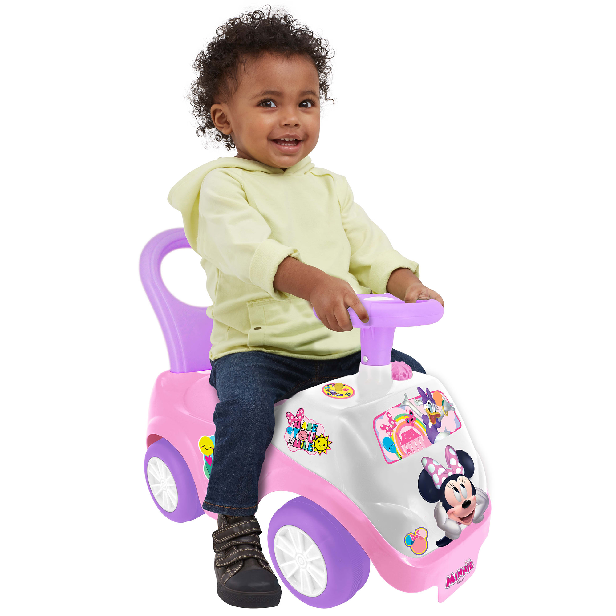 Kiddieland Disney Lights 'N' Sounds Ride-On: Minnie Mouse Kids Interactive Push Toy Car, Foot To Floor, Toddlers, Ages 12-36 Months - image 4 of 5