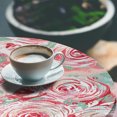 thumbnail image 3 of Ambesonne Floral Fitted Round Tablecloth, Roses Watercolor Botanical, 45"- 56" Diameter, Dark Pink and Pale Teal, 3 of 5