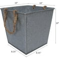 thumbnail image 3 of Outdoor/Indoor Set of 4 Planters Square 10"x10"x10" Metal, Galvanized, Tin with Jute Cord Handle, 3 of 4