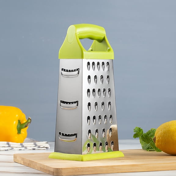 Stainless Steel Box Cheese Grater, 4-Sided Cheese and Vegetable Grater, Slice, Shred, Grate Vegetables, Ginger, Potatoes, Handheld Food Shredder