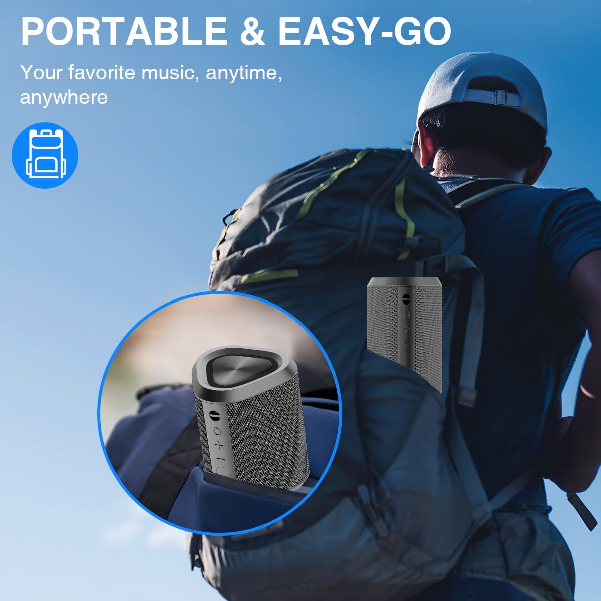 IPX7 Waterproof Bluetooth 5.0 Speaker, 24H Playtime, 100ft Range, Stereo Bass (图3) IPX7 Waterproof Bluetooth 5.0 Speaker, 24H Playtime, 100ft Range, Stereo Bass (图3)