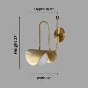 Handmade Brushed Brass Wall Sconce Light | Mid Century Cone Light