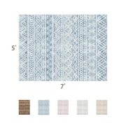 SIXHOME 5x7 Area Rugs for Living Room Washable Rugs Boho Large Area Rug Modern Geometric Neutral Living Room Rug Carpet Soft Rugs for Bedroom Dining Room Office Home Decor Blue