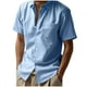 thumbnail image 2 of pstuiky Camisas de vestir de manga corta para hombre, Camisa de verano elástica informal holgada con media cremallera y solapa de manga corta para hombre camisas casuales para hombre xxl, 2 of 9