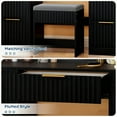 thumbnail image 6 of Zimtown Lighted Makeup Vanity Desk with Mirror and Charging Station, Vanity Table with 7 Drawers & 4 Storage Shelves for Dressing Room Bedroom, Black, 6 of 10