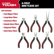 Hyper Tough 6-Piece Mini Pliers Set with Soft Grip Handles, Gift for Mom