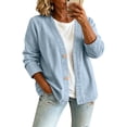 thumbnail image 4 of Stralyhd Denim Shirt Jackets for Women Denim Shirt Jacket Long Sleeve Button Cardigan Coat Outwear Casual Outdoor Jacket Light Blue XL, 4 of 4