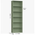 thumbnail image 3 of Homfa 6 Tier Tall Bookshelf and Bookcase, Wooden Bookcase Display Shelf for Living Room Home Office Library Storage, Green, 3 of 9
