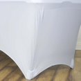 thumbnail image 3 of Balsa Circle 8 Feet Rectangular Spandex Fitted Party Wedding Tablecloth Ivory, 3 of 5