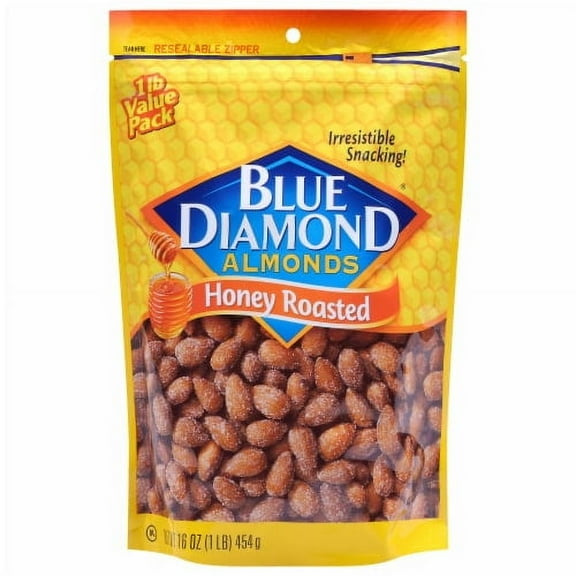 2X-Blue Diamond Honey Roasted Almonds - 16 oz