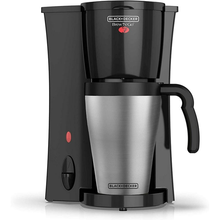 NeweggBusiness - Black & Decker DCM18S Black Brew 'N Go Deluxe Personal  Coffeemaker with Stainless Steel Mug