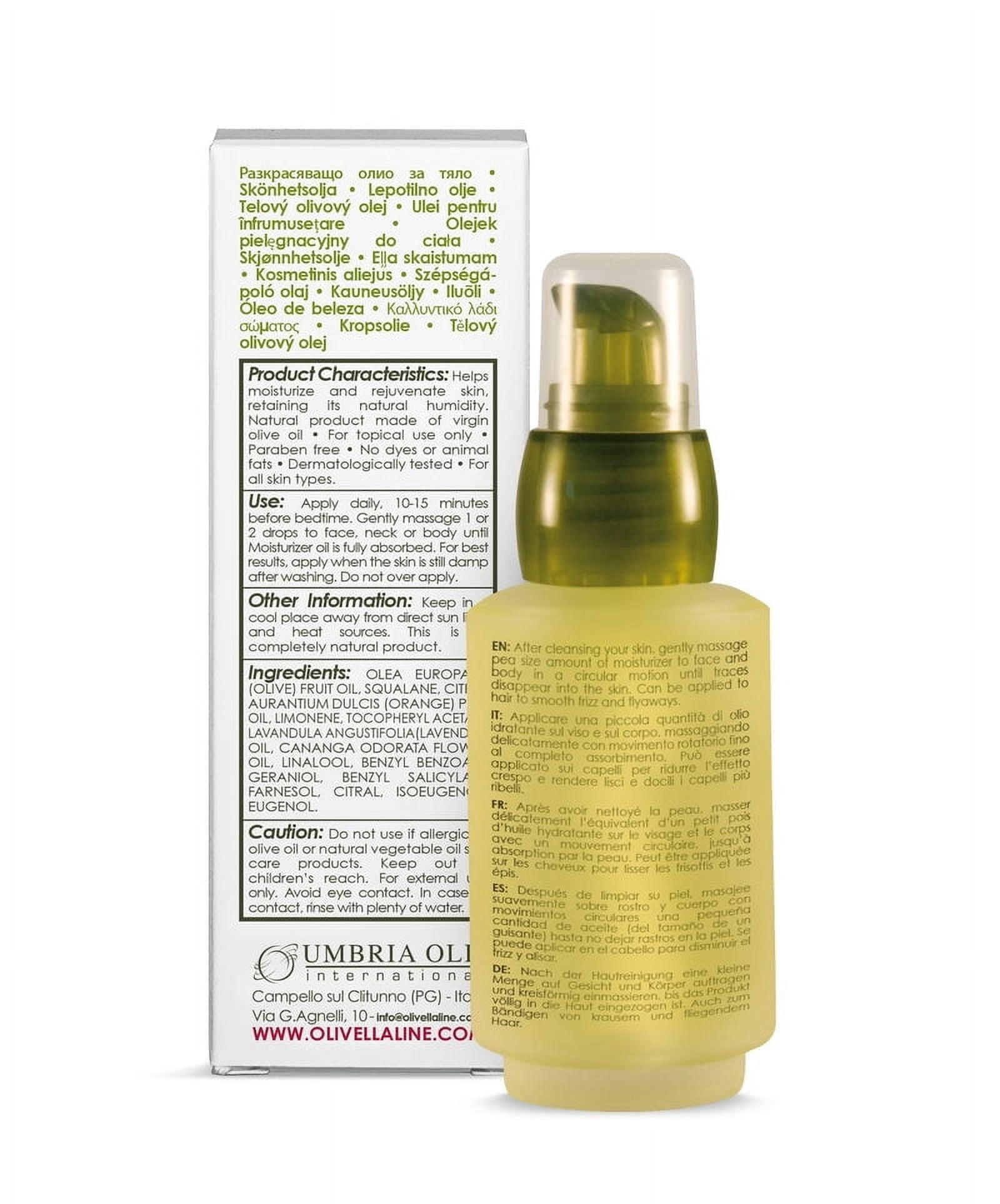 Olivella All Natural Virgin Olive Oil Moisturizer For All Skin Types 1.69 oz