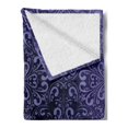 thumbnail image 2 of Vintage Soft Flannel Fleece Blanket, Floral Timeless Renaissance Themed Romantic and Royal Victorian Pattern, Cozy Plush for Indoor and Outdoor Use, 60" x 80", Lavender Dark Purple, by Ambesonne, 2 of 5