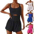 thumbnail image 2 of Womens Athletic Workout Romper Summer Cut Out Running  one-piece  Exercise Short Jumpsuits One Piece Outfits Gym Yoga Clothes, 2 of 6