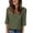 *Army Green, variant on ClodeEU Women's V Neck 3/4 Sleeve Ruched T-Shirt, Casual Loose Fit Basic Top Army Green,Women's Plus L