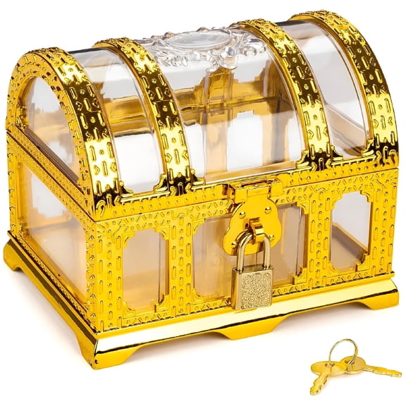 BESTSKY Treasure Chest for Kids Collection Storage Box Plastic Treasure Chest Toys for Classroom