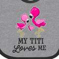 thumbnail image 4 of Inktastic My Titi Loves Me with Two Flamingos Boys or Girls Baby Bib, 4 of 4