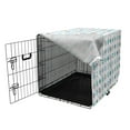 thumbnail image 3 of Industrial Dog Crate Cover, Repetitive Pattern with Gear Wheels on Plain Backdrop, Easy to Use Pet Kennel Cover Small Dogs Puppies Kittens, 7 Sizes, Sky Blue Seafoam, by Ambesonne, 3 of 6