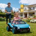 thumbnail image 3 of Track Seven 12V Ride on Car, Licensed Volkswagen Beetle Kids Electric Car with Remote Control, Bluetooth, USB, Rear Storage, LED Light, 2WD, Electric Ride on Toy Car for Kids Toddlers Aged 3+, Blue, 3 of 9