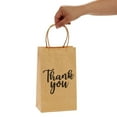 thumbnail image 6 of 100-Pack Small Thank You Gift Bags with Handles, Brown, 9x5.3x3.15 In, 6 of 10